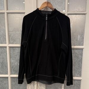 Tommy Bahama Black quarter Zip-Up Reversible Men's Sweater Sz L